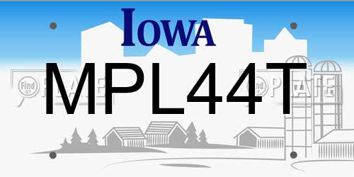 MPL44T Iowa License Plate