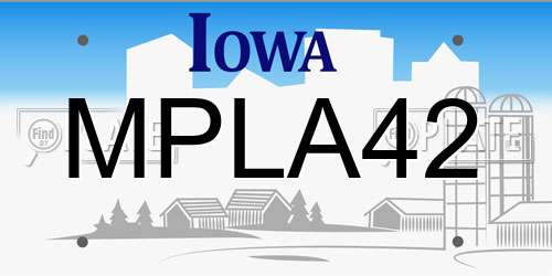 MPLA42 Iowa License Plate