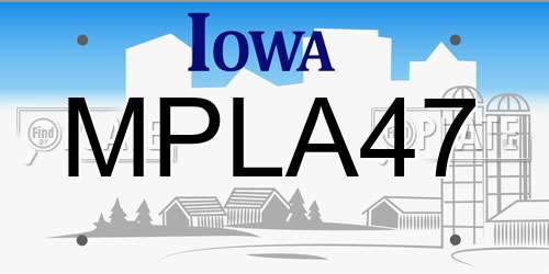 MPLA47 Iowa License Plate