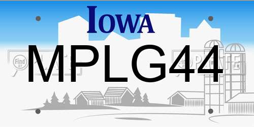 MPLG44 Iowa License Plate