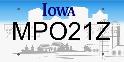 MPO21Z Iowa License Plate