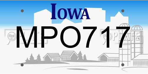 MPO717 Iowa License Plate