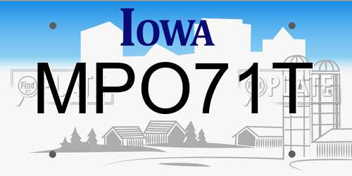 MPO71T Iowa License Plate
