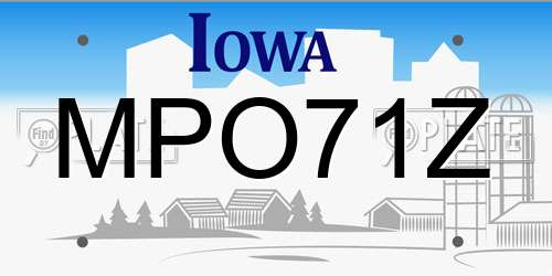 MPO71Z Iowa License Plate