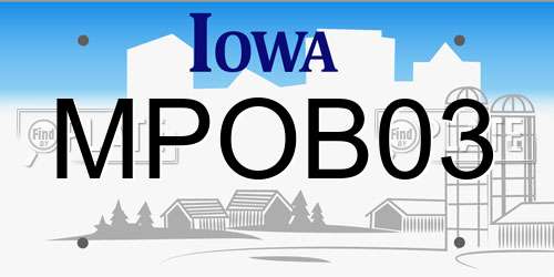 MPOB03 Iowa License Plate