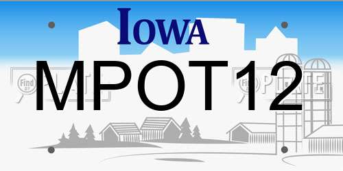 MPOT12 Iowa License Plate
