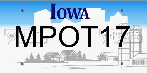 MPOT17 Iowa License Plate