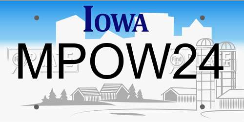 MPOW24 Iowa License Plate