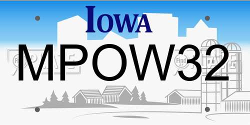 MPOW32 Iowa License Plate