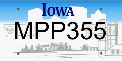 MPP355 Iowa License Plate