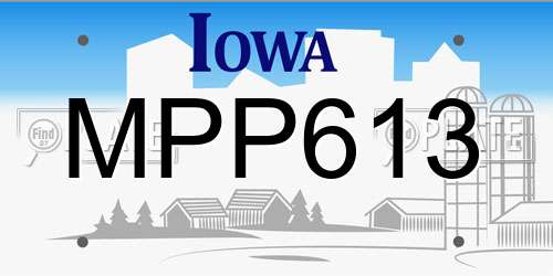 MPP613 Iowa License Plate