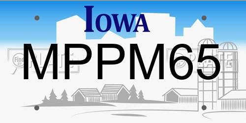 MPPM65 Iowa License Plate