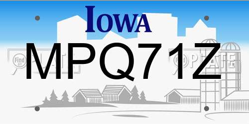 MPQ71Z Iowa License Plate