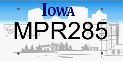 MPR285 Iowa License Plate