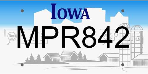 MPR842 Iowa License Plate