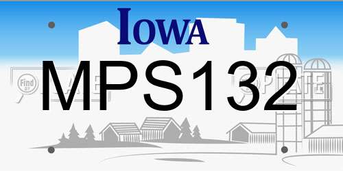 MPS132 Iowa License Plate
