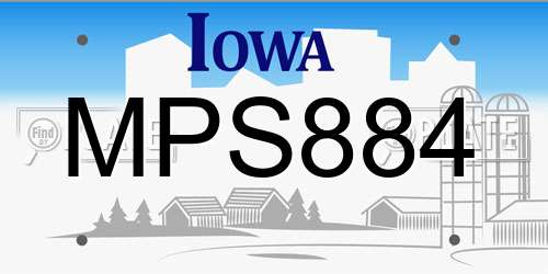 MPS884 Iowa License Plate