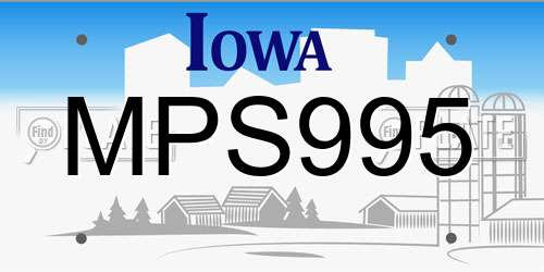MPS995 Iowa License Plate