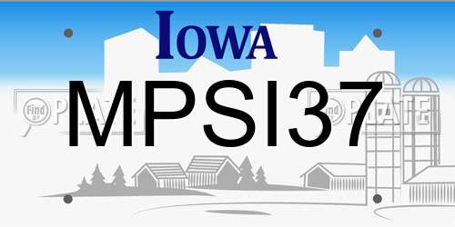 MPSI37 Iowa License Plate