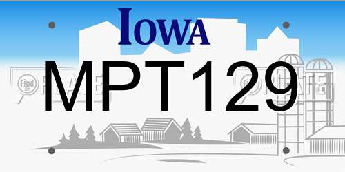 MPT129 Iowa License Plate
