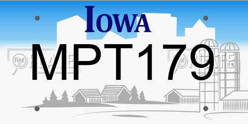 MPT179 Iowa License Plate
