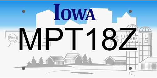 MPT18Z Iowa License Plate