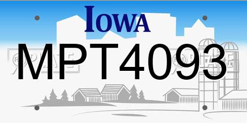 MPT4093 Iowa License Plate