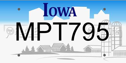 MPT795 Iowa License Plate