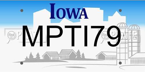 MPTI79 Iowa License Plate