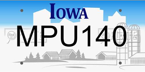 MPU140 Iowa License Plate