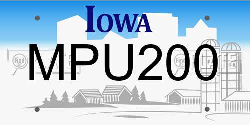 MPU200 Iowa License Plate