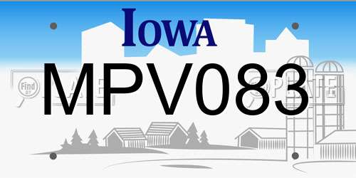 MPV083 Iowa License Plate