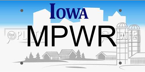 MPWR Iowa License Plate