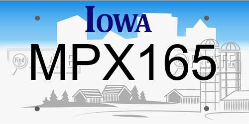 MPX165 Iowa License Plate