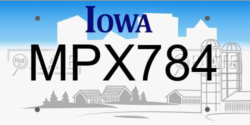 MPX784 Iowa License Plate