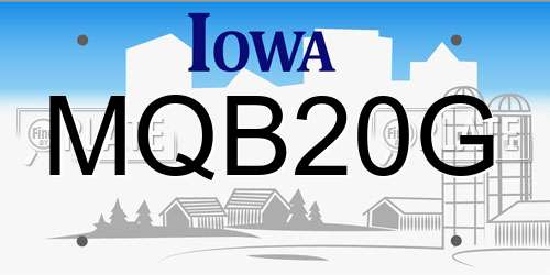 MQB20G Iowa License Plate