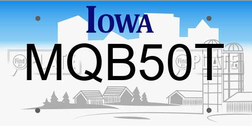 MQB50T Iowa License Plate