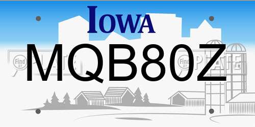 MQB80Z Iowa License Plate