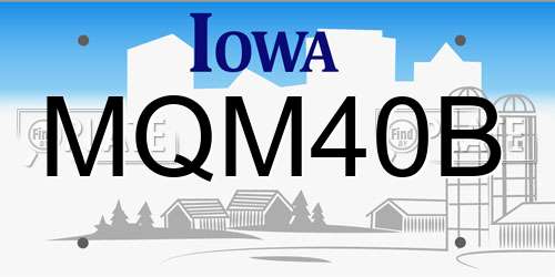 MQM40B Iowa License Plate