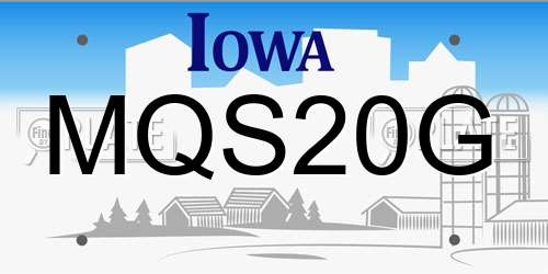 MQS20G Iowa License Plate