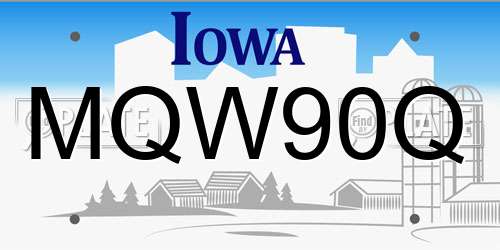 MQW90Q Iowa License Plate