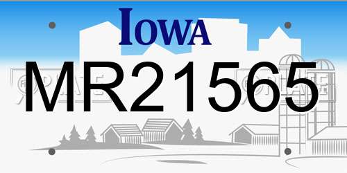 MR21565 Iowa License Plate