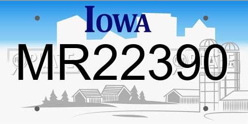 MR22390 Iowa License Plate