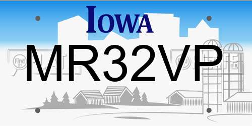 MR32VP Iowa License Plate