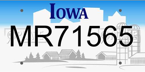 MR71565 Iowa License Plate
