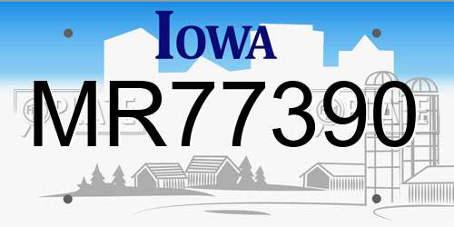 MR77390 Iowa License Plate