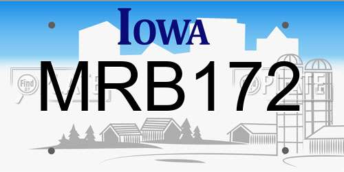 MRB172 Iowa License Plate
