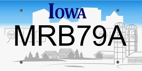 MRB79A Iowa License Plate
