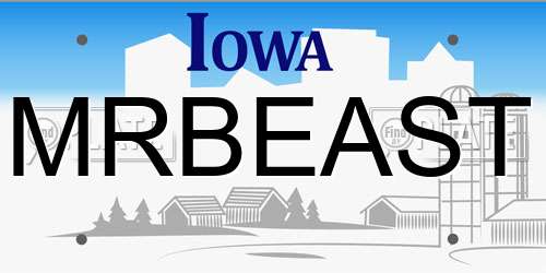 MRBEAST Iowa License Plate