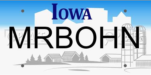 MRBOHN Iowa License Plate